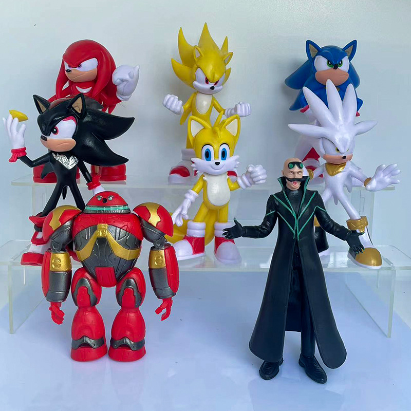 8 PZ 12 cm Super Sonic Action PVC Figure Giocattoli Riccio Shadow Tail Modello di Personaggio Bambola Per Bambini Anime Giocattoli Raccogliere Il Regalo