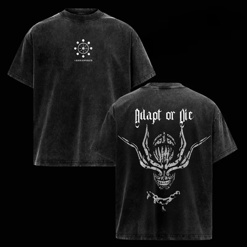 Camiseta Estampada Jujutsu Kaisen Mahoraga, Roupas Masculinas, Camisetas Retro Lavadas, Camiseta de Algodão Harajuku 2026, Camiseta de Verão