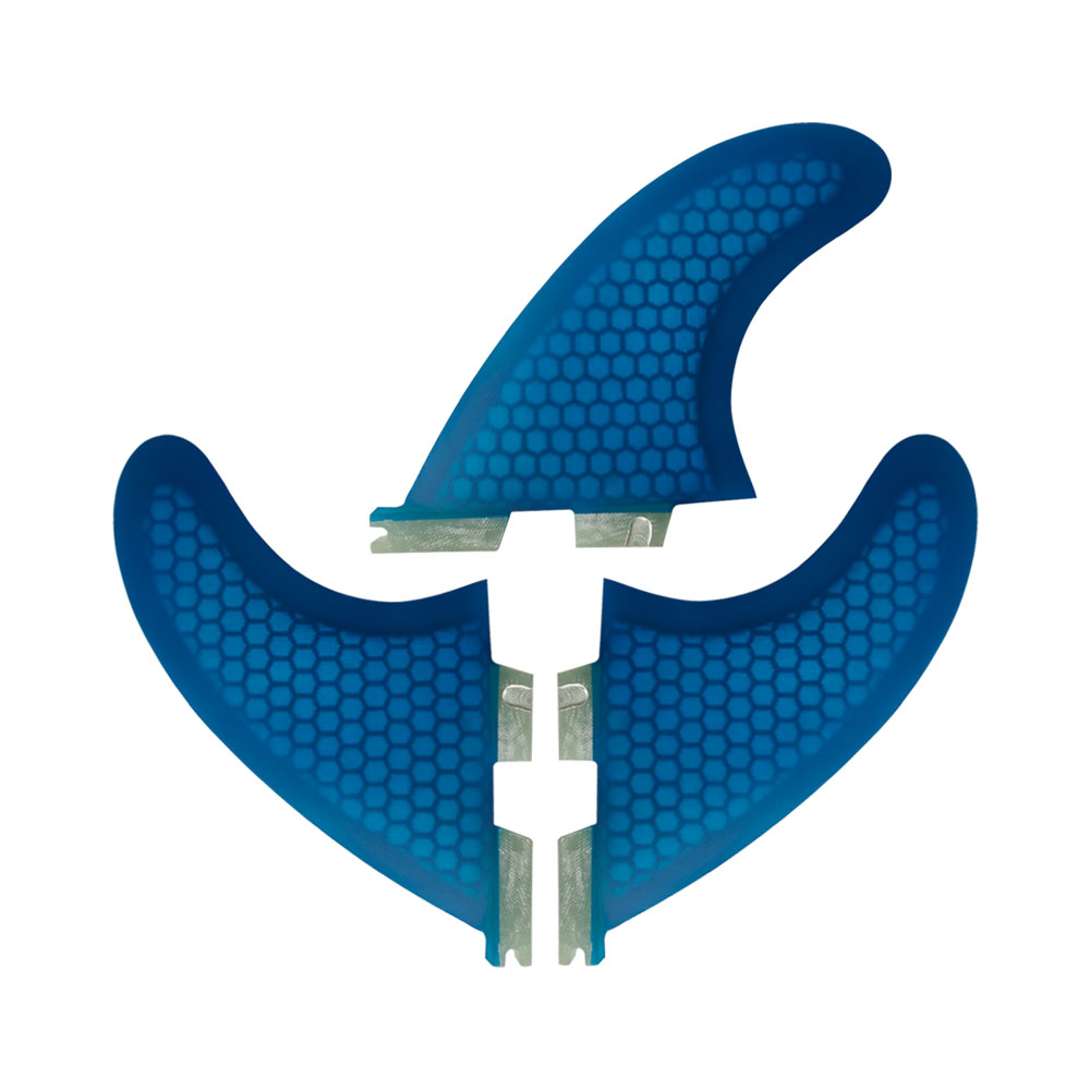 [CLEAR SALE] Fcs2 Surf Fins SUP Kayak Surfing Surfboard Fins Blue Honeycomb ไฟเบอร์กลาส Thruster ขนาด M