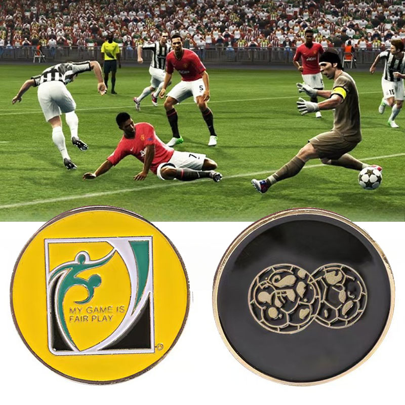 Patrón de fútbol, borde de selección, moneda de lanzamiento lateral de árbitro, juego de feria de fútbol, equipo de entrenamiento, árbitro, tenis, moneda abatible de fútbol