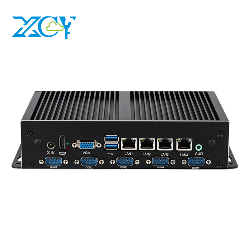 Industrial Mini PC Intel Core i7-4600U i5-4300U 4x Ethernet 6x Serial Ports 6x USB HDMI VGA LVDS GPIO SIM 4G LTE Windows Linux