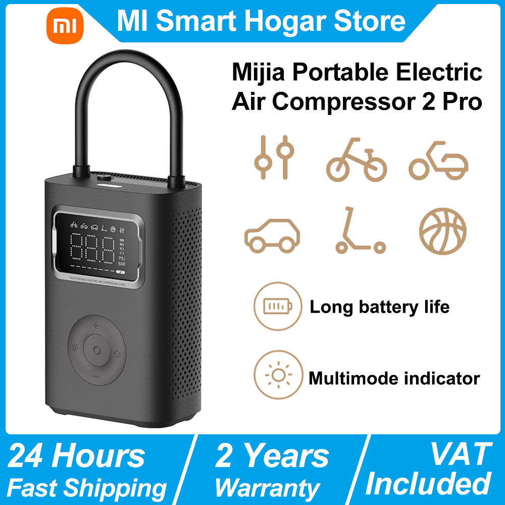 Nieuwe Xiaomi Mijia draagbare elektrische luchtcompressor 2 Pro, draagbare elektrische multitool-inflator, automatische luchtpomp met drukdetectie