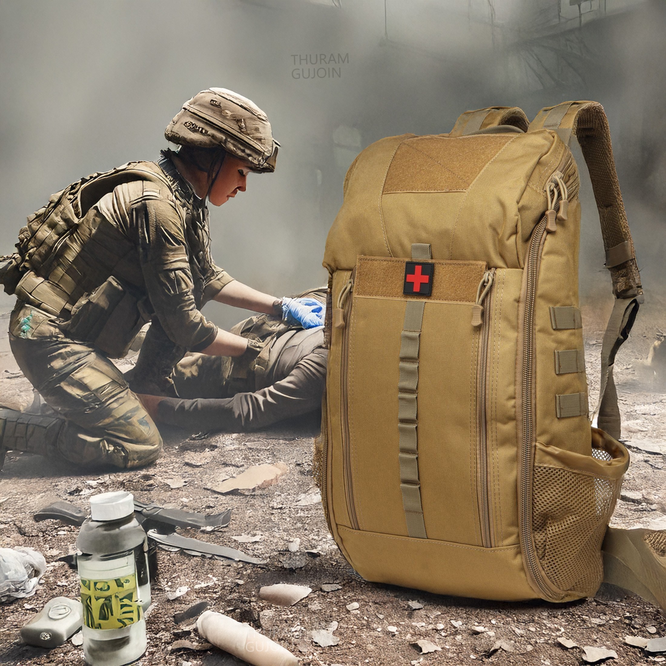 THURAM 40L sac à dos médical tactique étanche sac de premiers secours pour randonnée Trekking chasse pêche Camping Sports de plein air