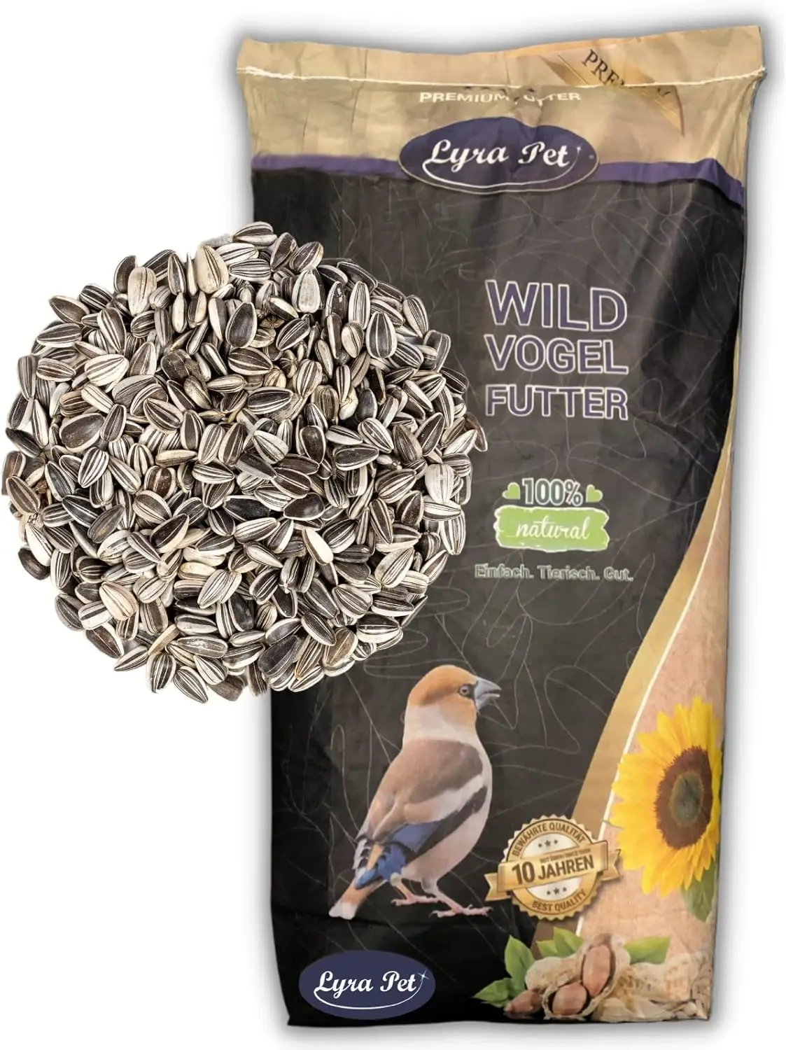 25kg Sonnenblumenkerne Gestreift |   Neuer Harte |   Ganzjahres Vogelfutter for Wildbirds l Kräftige Schnäbel by Hart