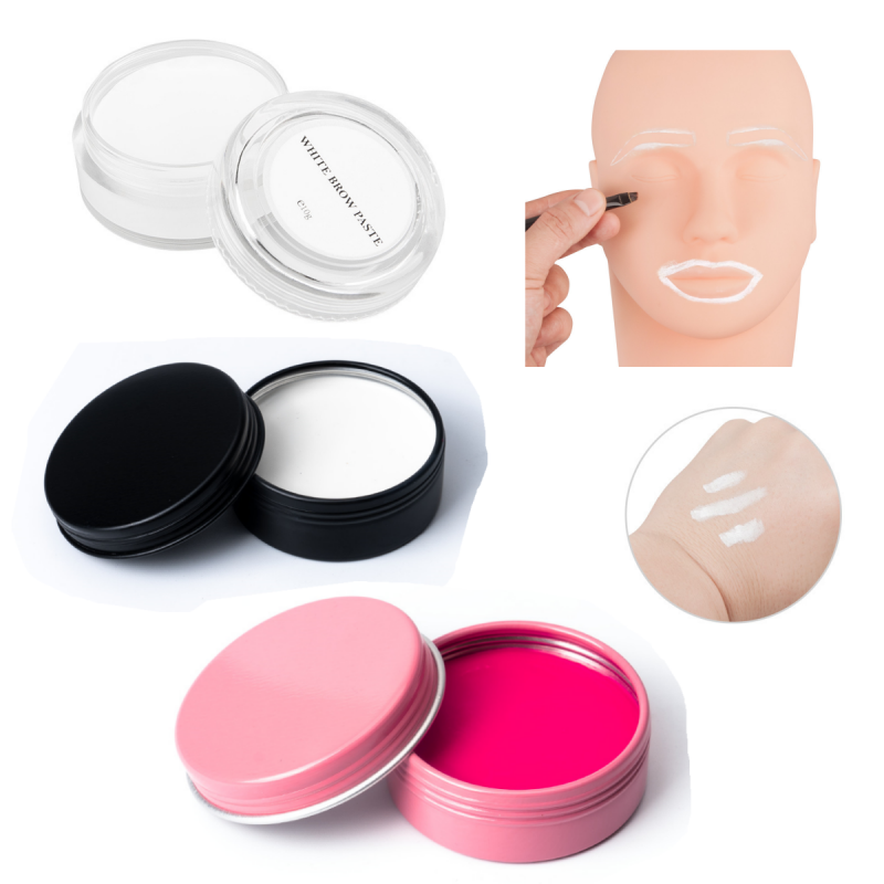 Pasta para tatuaje de cejas blanca/rosa, marcador de cejas Microblading, pasta de mapeo de maquillaje permanente, herramienta para forma de labio y cejas, suministro de accesorios PMU
