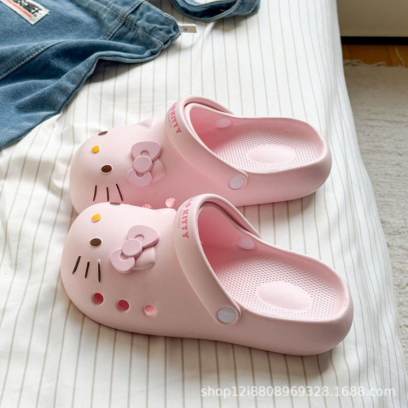 Nieuw binnen: Kitty Cat Cartoon Outdoor comfortabele sandalen met zachte zolen voor dames, antislip en duurzaam, geperforeerde sandalen voor meisjes