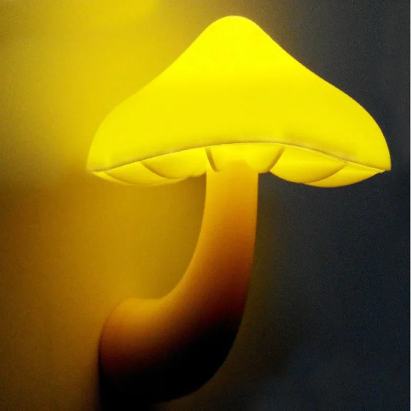 Luces LED de noche para dormitorio, Sensor automático con forma de seta, lámparas de noche para escaleras y baño, luces decorativas con Sensor de control de luz