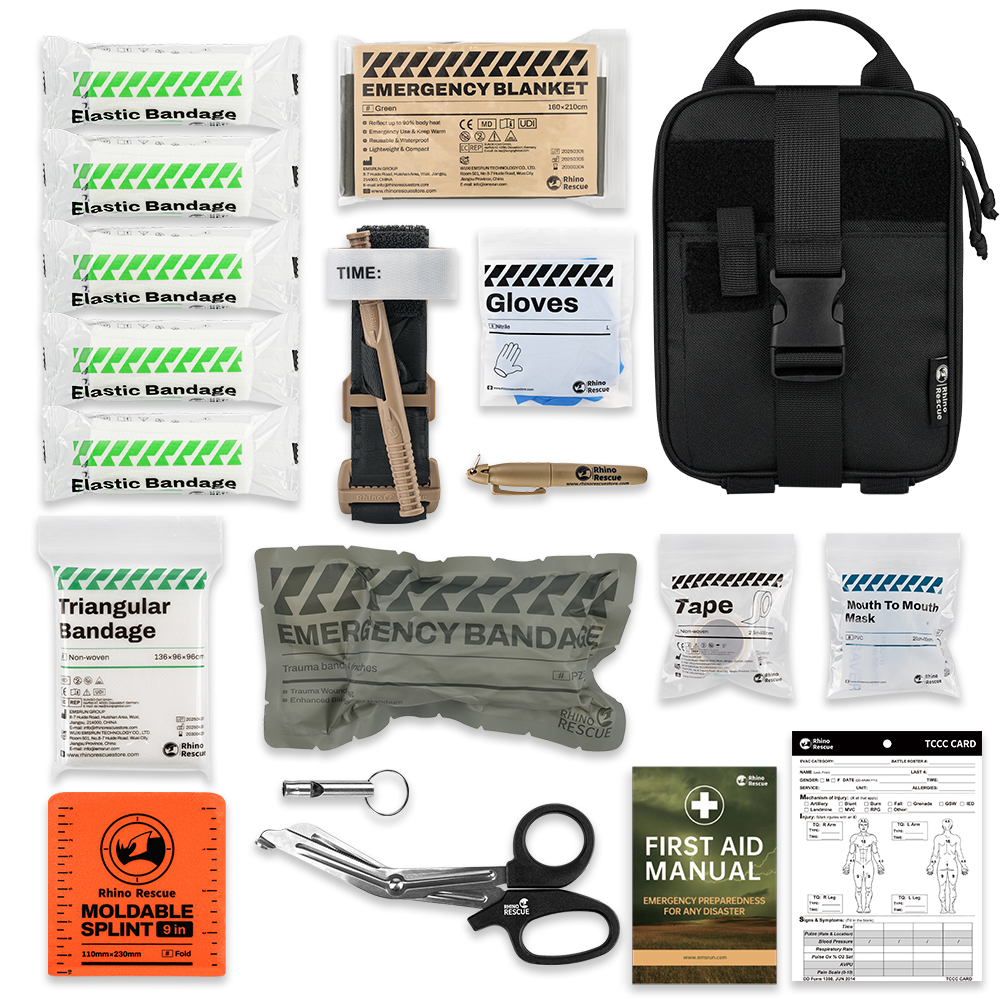 Rhino Rescue Outdoor Survival Gear Molle Bag Medical Emergency IFAK Apteczka taktyczna Opaska uciskowa Bandaż awaryjny Camping