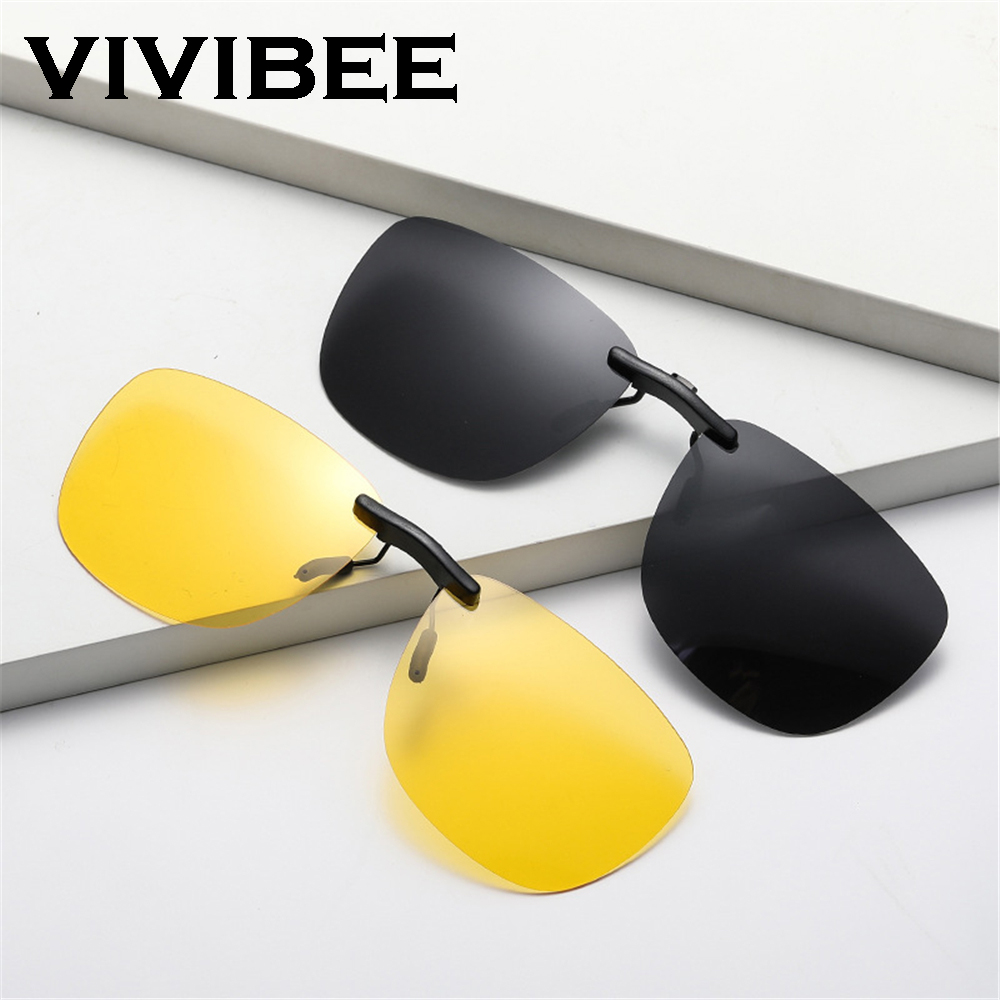 VIVIBEE солнцезащитные очки на клипсе для вождения, очки унисекс, мужские поляризационные женские солнцезащитные очки ночного видения для рыбалки UV400, уличные солнцезащитные очки