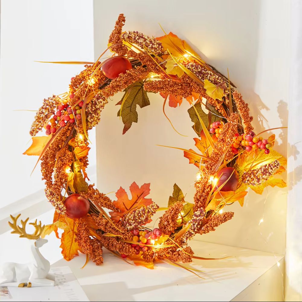 Guirnalda de Hojas de arce artificiales para Navidad, Halloween y otoño, 50CM