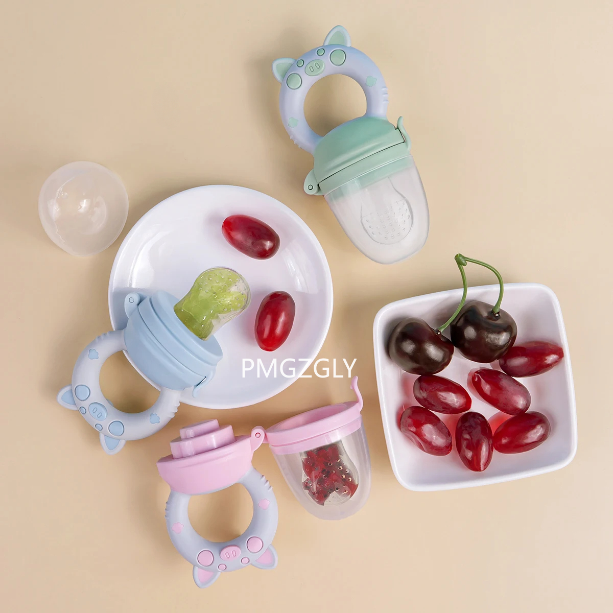 Alimentador de frutas e vegetais de silicone 4 tamanhos para bebês e crianças de 6 a 36 meses chupeta de dentição e alimentação de qualidade alimentar
