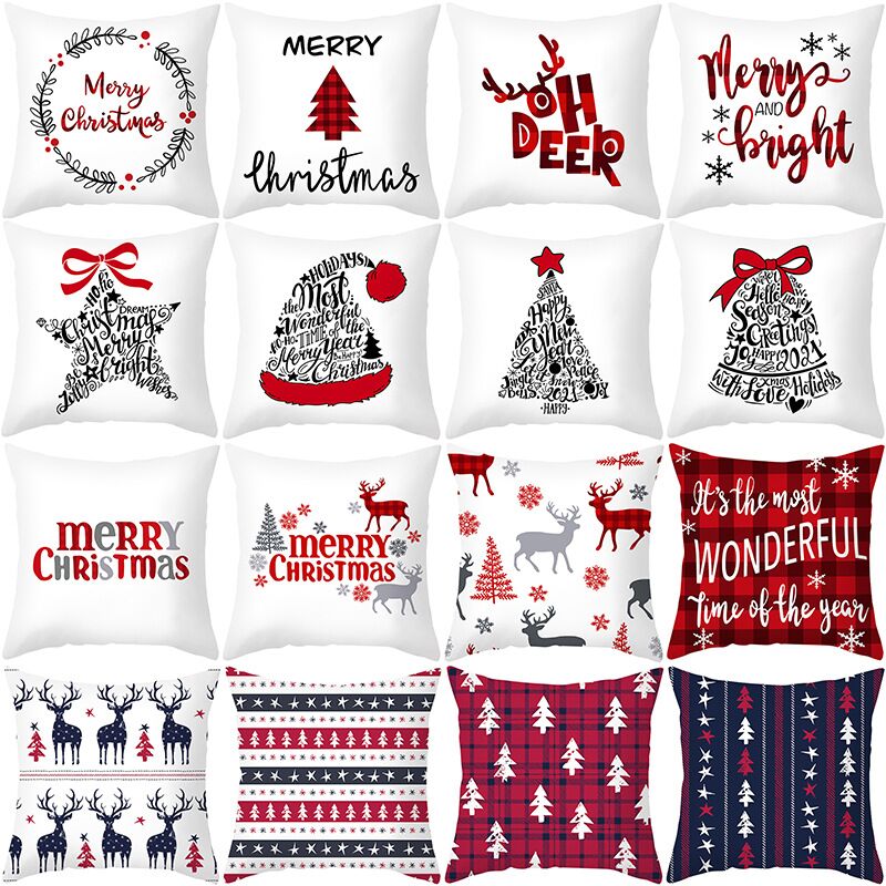 45cm feliz natal capa de almofada fronha 2023 decorações de natal para casa ornamento feliz ano novo decoração de natal
