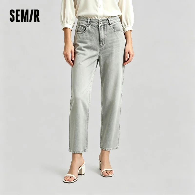 Jeans Semir para Mujer, Estilo Vintage, Lavado, Pierna Ancha, Cómodos, a la Moda, Casuales, para Uso Diario, 2026