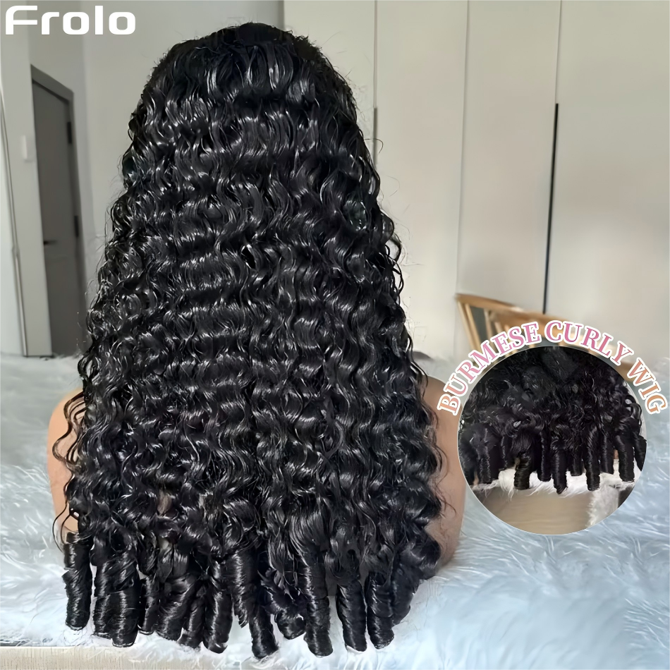 Pelucas rizadas birmanas de 30 y 40 pulgadas, peluca Frontal de encaje HD 13X6 para mujeres, peluca con malla Frontal ondulada con agua, cabello brasileño de 250 de densidad