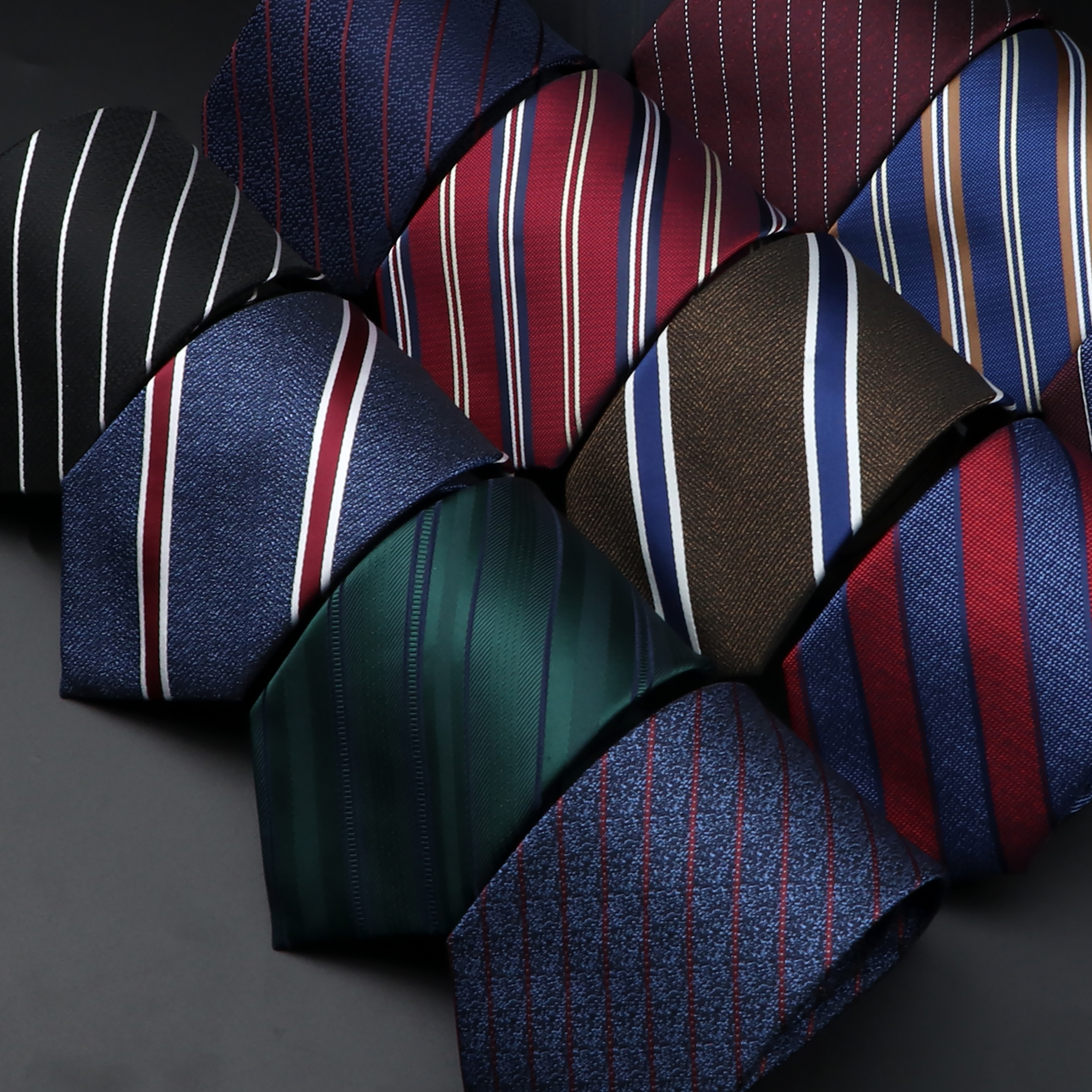 Pria Jacquard Klasik Bergaris Dasi 8Cm Poliester Pria Dasi untuk Bisnis Pesta Pernikahan Kemeja Pakaian Sehari-hari Aksesori Hadiah