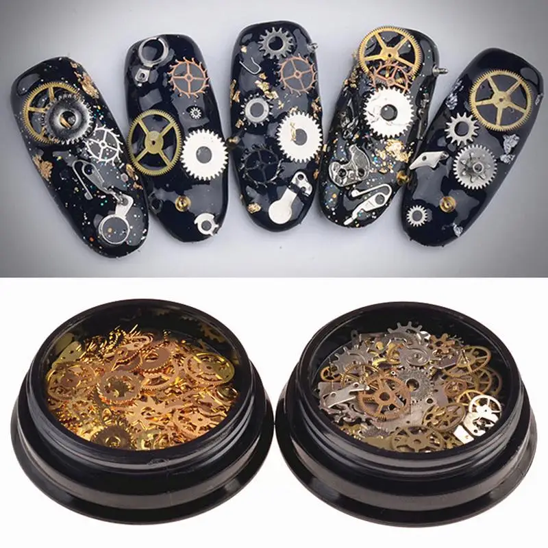 1 Box Metal Gear Stud Sheet Mixed Steampunk Nail Art Dekoration Dropsh In Zubehör