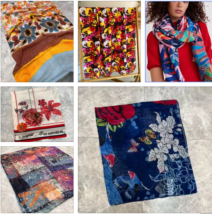 Foreign trade original single Spanish new trend print fashion everything beautiful long shawl scarf