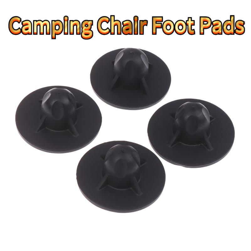 Paquete de 4 almohadillas para patas de sillas para acampar al aire libre, tapas para pies antiescurridor para sillas lunares y patas de mesa plegables, ajuste Universal para acampar y hacer playa