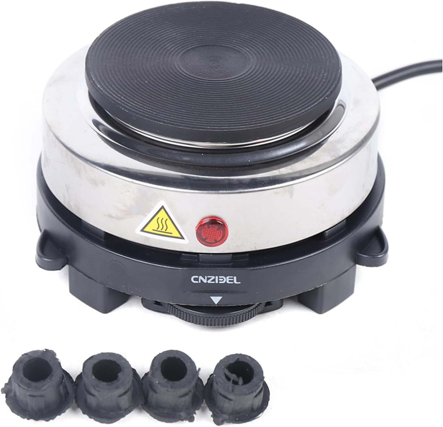 Placa elétrica única 500 W, 1, 9,6 cm, recipiente de aquecimento, 1 placa de aquecimento, 6 configurações de temperatura para chá, café, cozinha