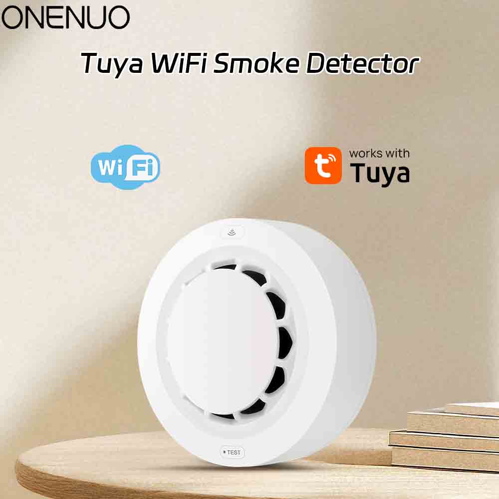 WiFi 연기 감지기 Tuya 연기 감지기 광전 센서 화재 경보 홈 주방 보안 시스템 Smart Life APP와 함께 작동