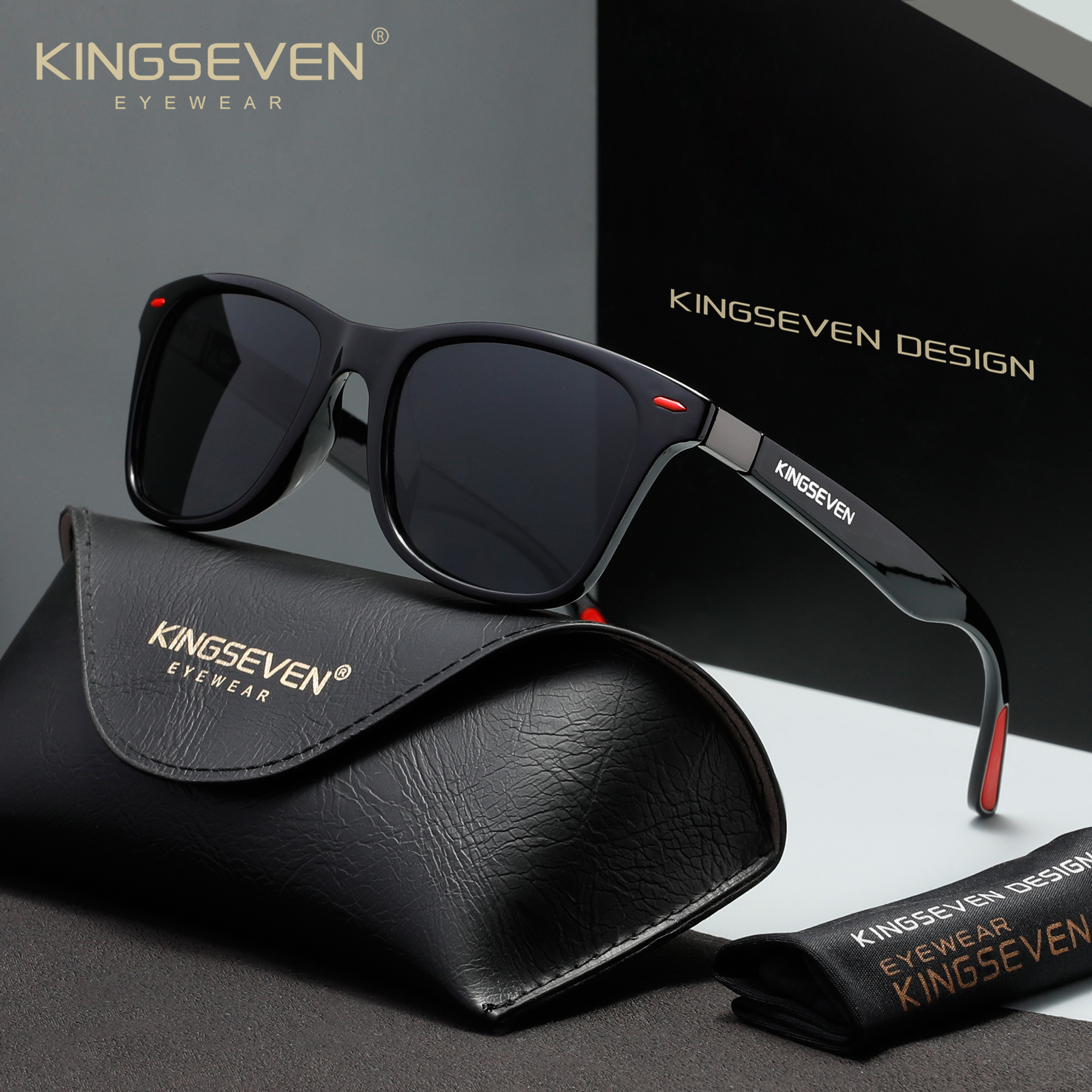 KINGSEVEN Occhiali da Sole UV400 Polarizzati per Guida, Antiabbagliamento, Moda Uomo/Donna, Sportivi, Casual, per Pesca