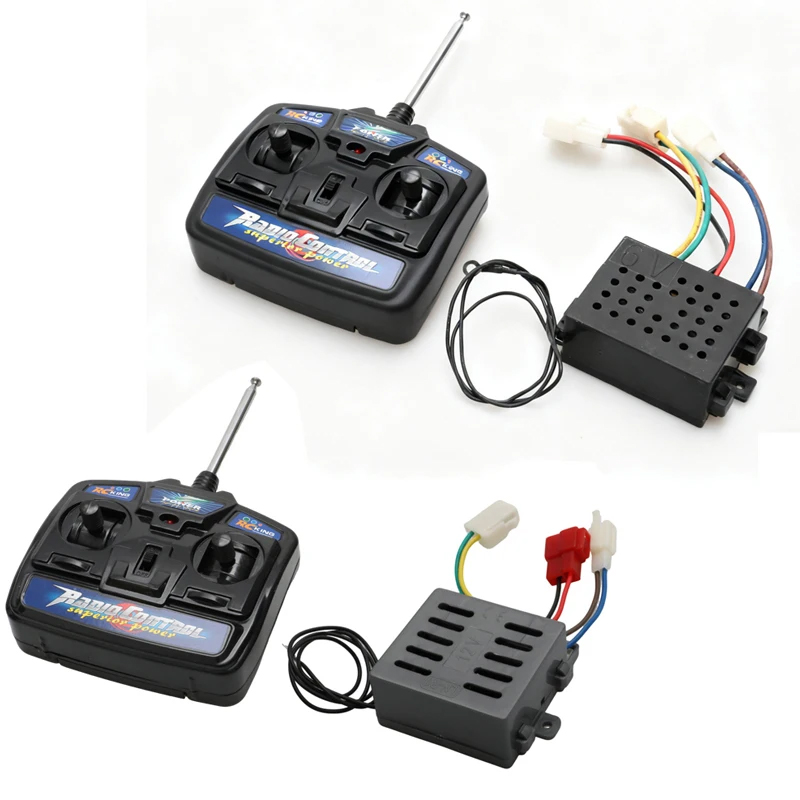 1 Juego de mando a distancia 27MHZ 4CH con placa receptora de 6V 12V para niños RC que conducen coches eléctricos para niños Control de dirección