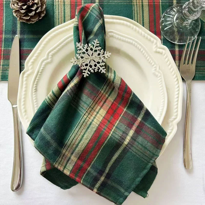 Juego de servilletas decorativas navideñas de 6/12/24 40x40cm, adecuadas para mesas de cocina de restaurante, decoraciones para fiestas navideñas