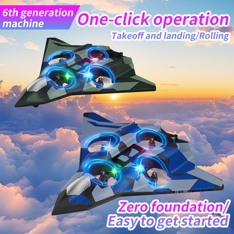CZ36 2.4G 10CH RC EPP Foam Fighter Plane — трюковый акробатический самолет на 360 градусов, съемка одной кнопкой, светодиодные фонари — лучшая детская игрушка в подарок