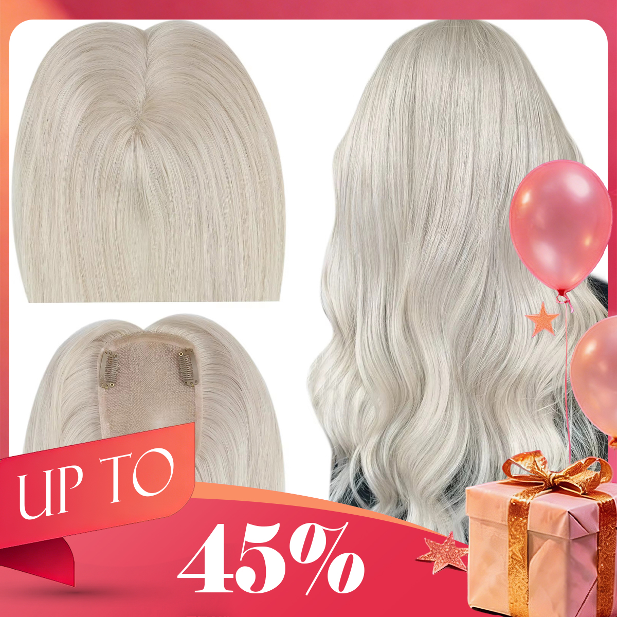 Ugeat-Topper de cabello humano Natural para mujer, Base Mono rubia de 3x5 pulgadas, peluquín Invisible, parte libre, extensión de cabello