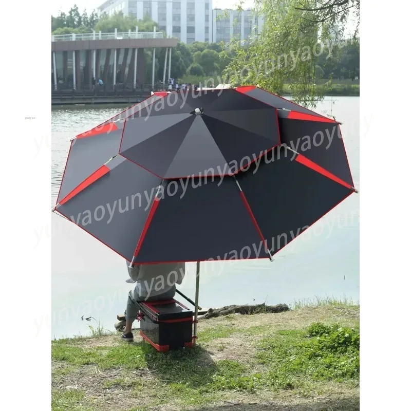 1.8-2.6m Double-Layer Fold Big Garden Parasol Windproof Umbrella Large Outdoor Umbrella for Beach Parasol Fishing Umbrella Shade
