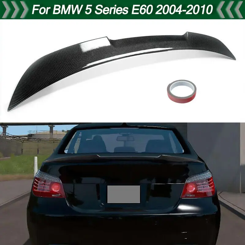 Alerón de maletero estilo Highkick M4, aspecto de carbono, para BMW E60, 535i, 550i, 2004-2010