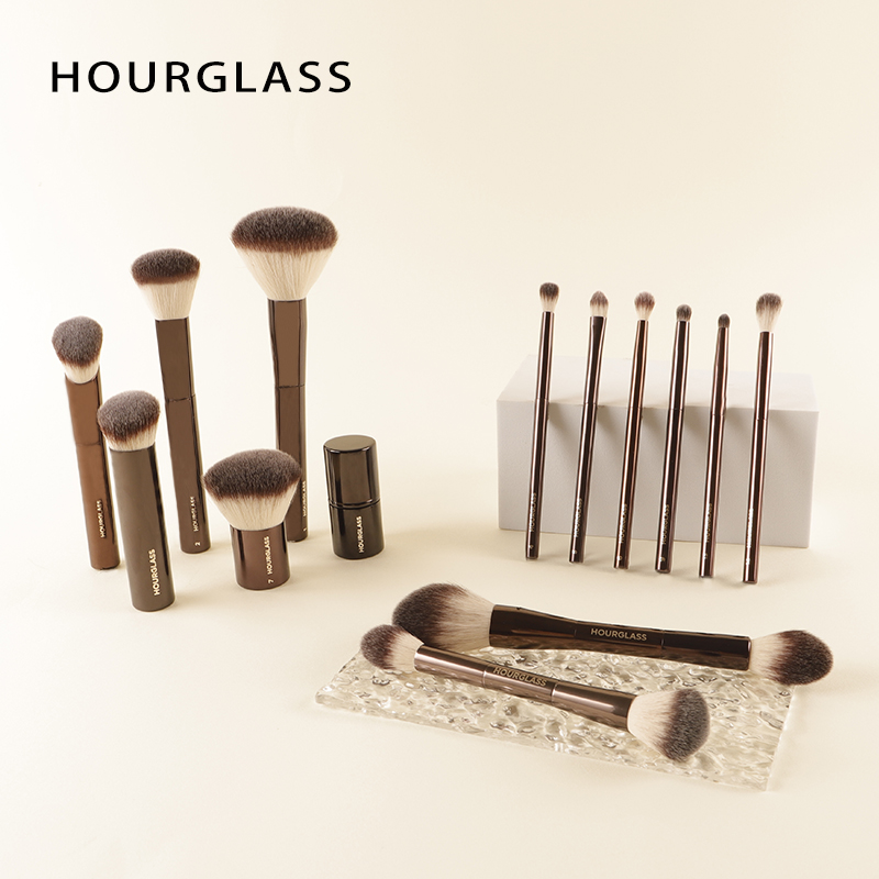 Brocha de maquillaje de reloj de arena, todo tipo de sombra de ojos, base, corrector en polvo, bronceador, colorete, delineador de ojos, pinceles profesionales retráctiles