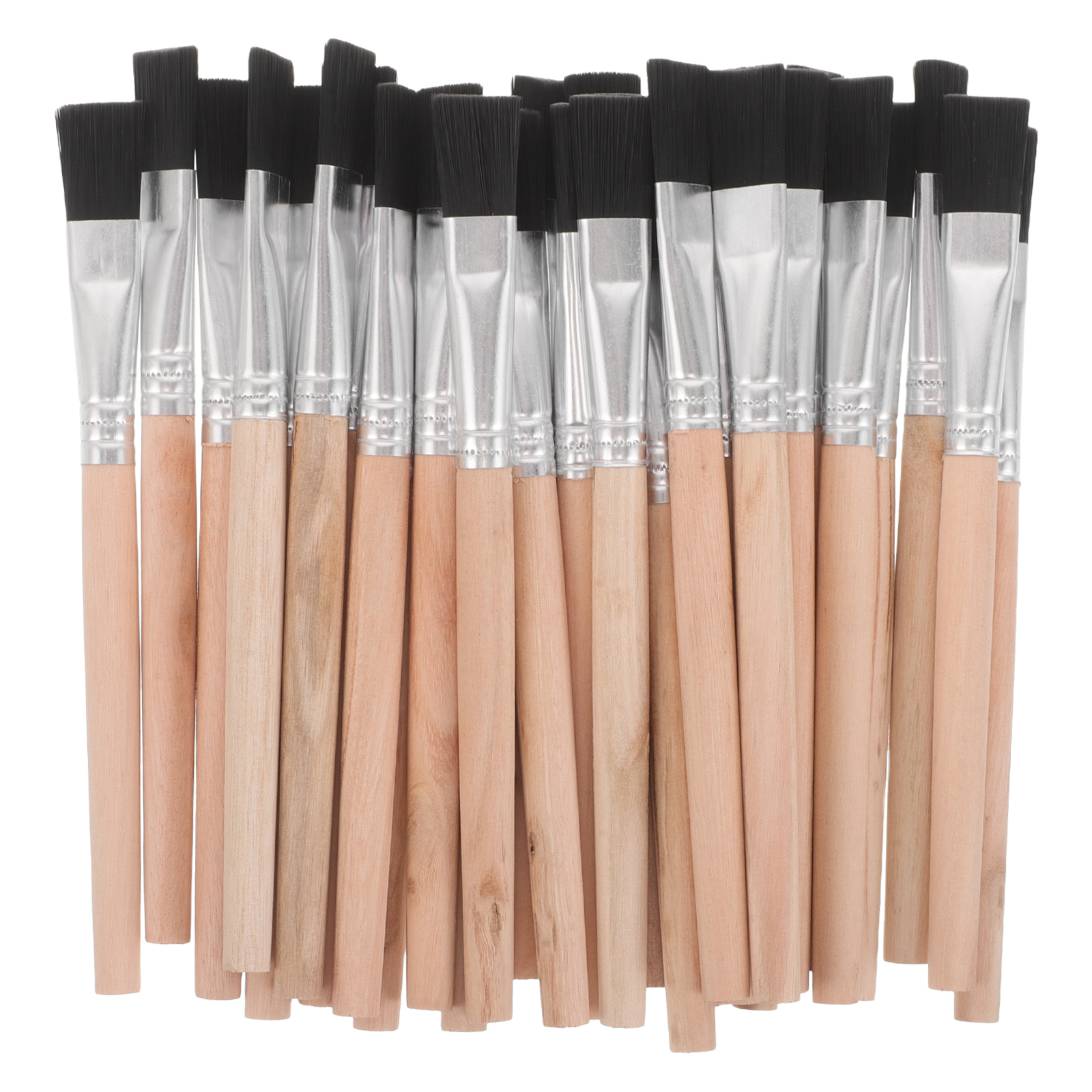 30pcs Flat Paint Brushes Wood Handle Artist Craft Watercolor Brush for Oil Painting Art Detail Gouache Watercolor Crafts