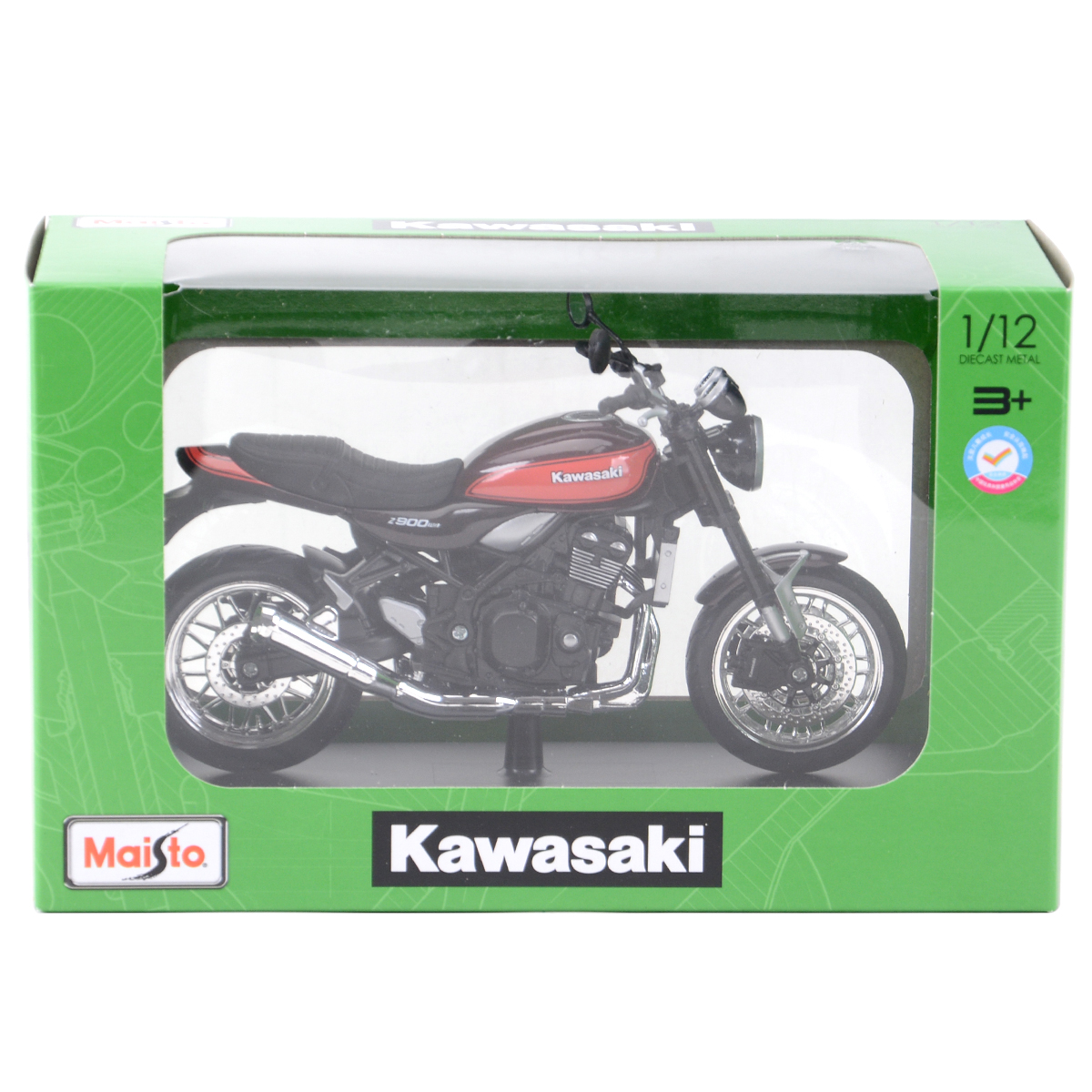 Maisto-Kawasaki Z900RS con soporte, vehículo fundido a presión, pasatiempos coleccionables, juguetes de modelo de motocicleta, 1:12