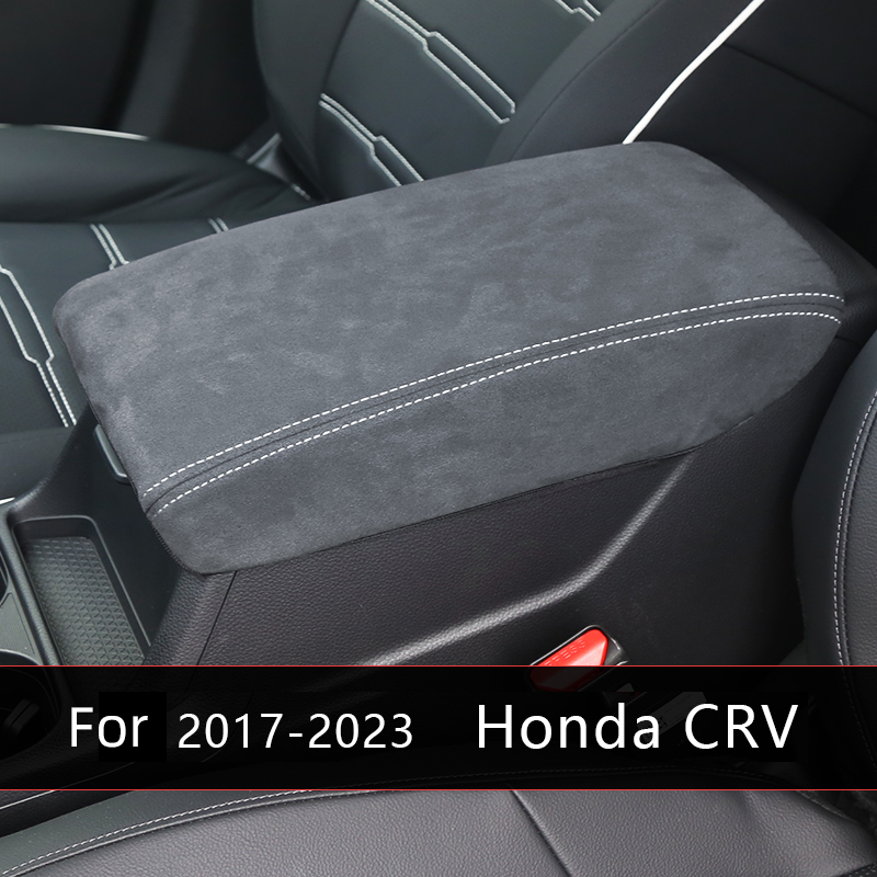 สำหรับ Honda CRV 2017 2018 2019 2020 2021 2022ที่เท้าแขน2023เบาะป้องกันรถยนต์ปกหนังคาร์บอนไฟเบอร์อุปกรณ์เสริมเบาะรถยนต์