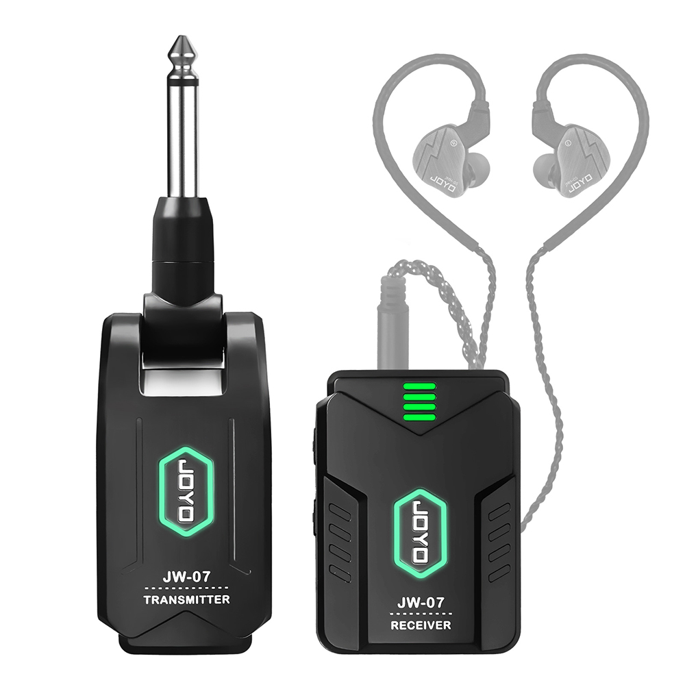 JOYO JW-07 Wireless in Ear Monitor System 2.4GHz Low Latency 12 Channel Banks Wireless Transmitter Receiver for Live Performance