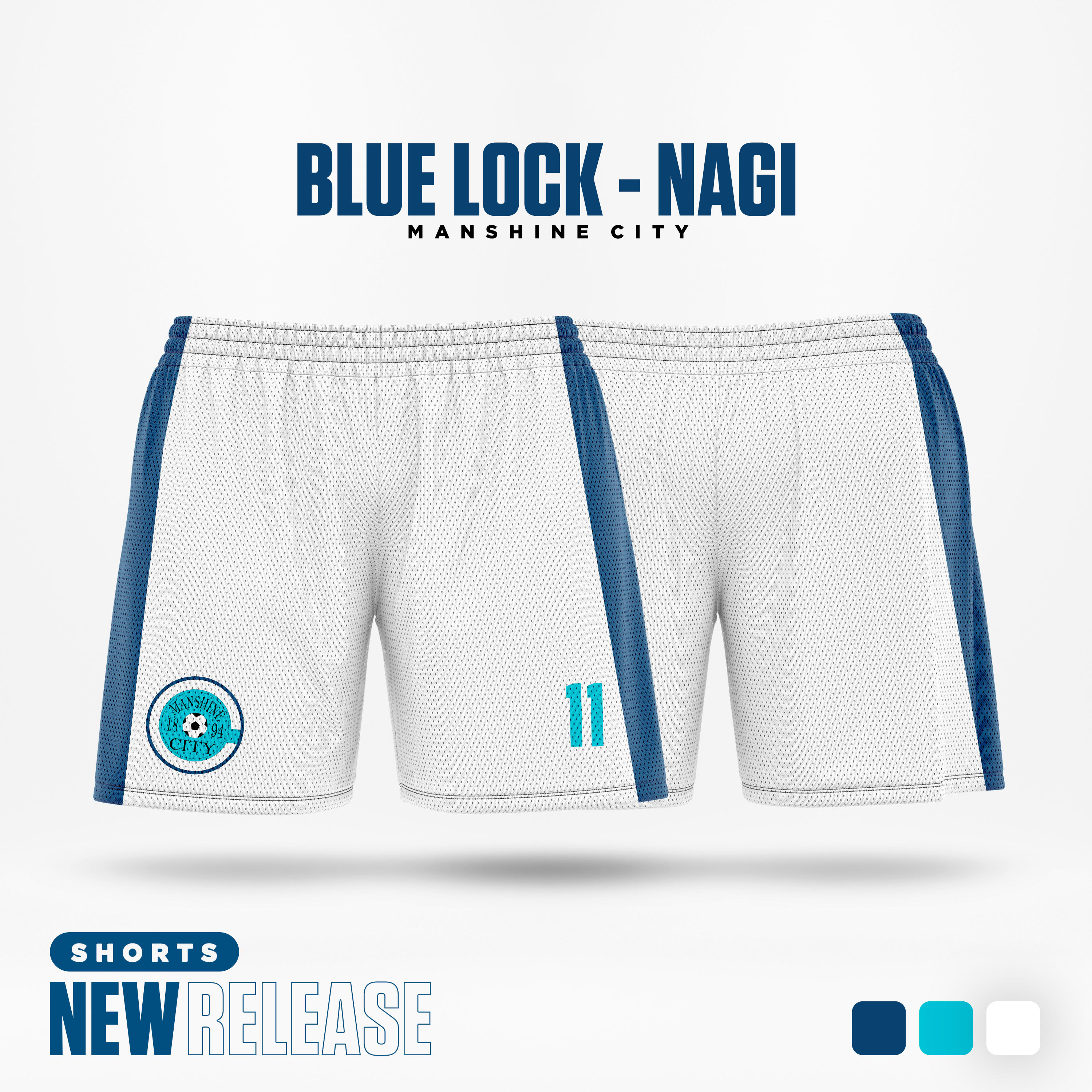 Пользовательские 2025 Blue Lock Manshine City мультфильм аниме Джерси мужские шорты футбол Наги косплей короткие штаны спортивные детские плавки