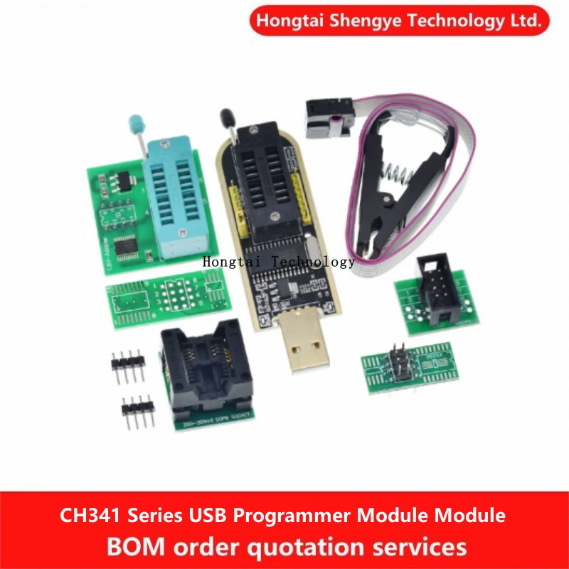 EepromフラッシュビロスUSBプログラマーモジュール、eprom用テストクリップ、soic8、sop8、93cxx、25cxx、24cxx、ch341a、ch341b、24、25シリーズ