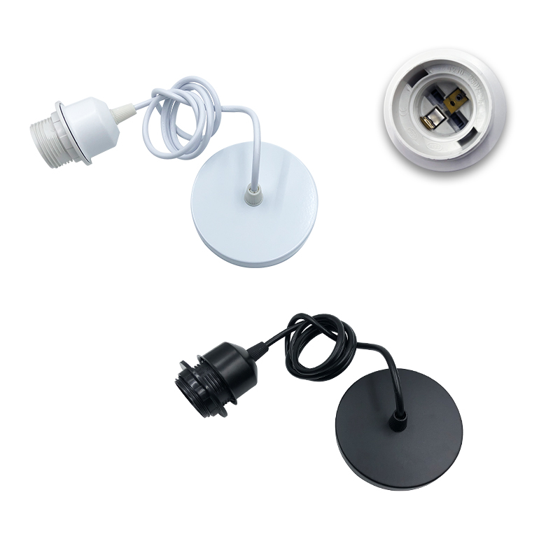 Portalámparas colgante Vintage E27 con cable colgante de 1m y 1,5 m, soporte para lámpara de techo, Base de lámpara para luces colgantes Chande