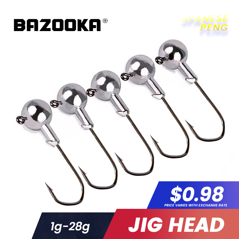 Bazooka Jig Head plomb crochet de pêche tête plomb 7g 11g 15g 22g brochet hameçons doux ver accessoires manivelle gabarit fort Anti chute