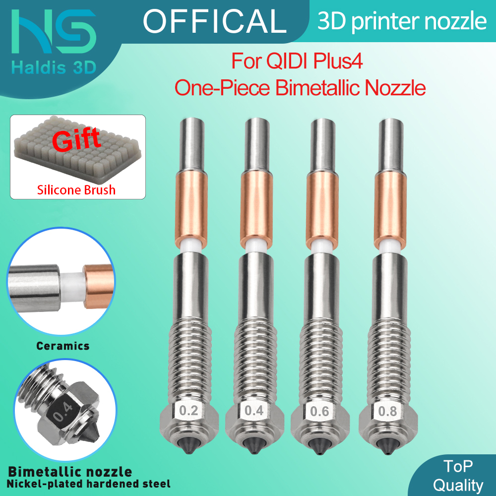 0.2/0.4/0.6/0.8mm Hotend Nozzles Voor QIDI Plus4 Bimetaal Mondstuk Snelle Verwijdering Keramische Isolatie integratie 3D Printer Onderdelen