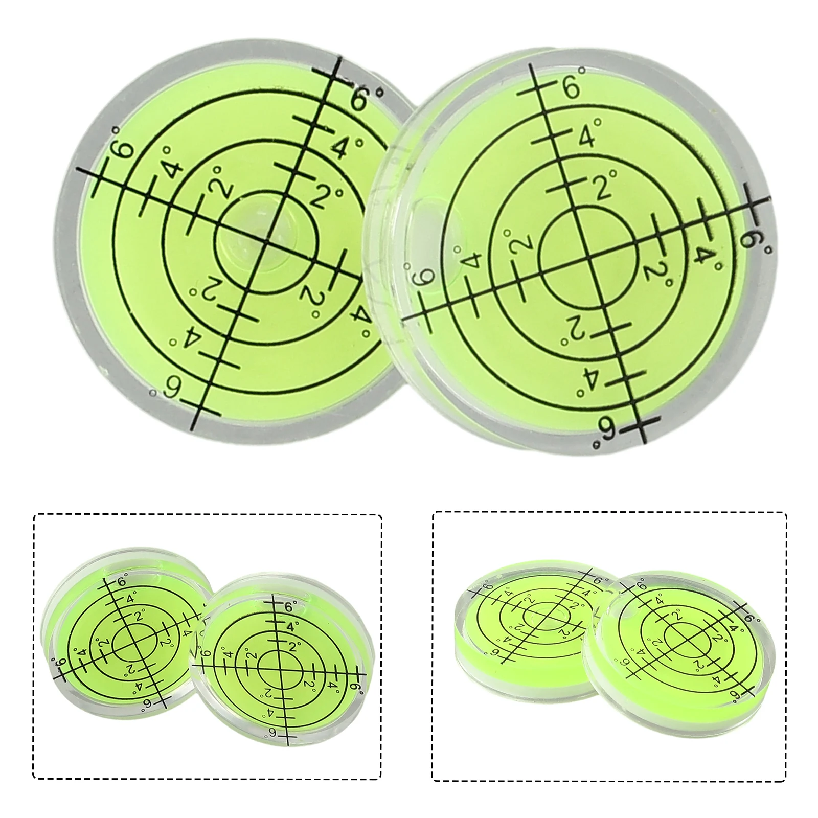 2pcs 32mm/1.26" Universal Level Bubble Bullseye Level Horizontal Precision Spirits Circular Measuring Meter Measuring Tools