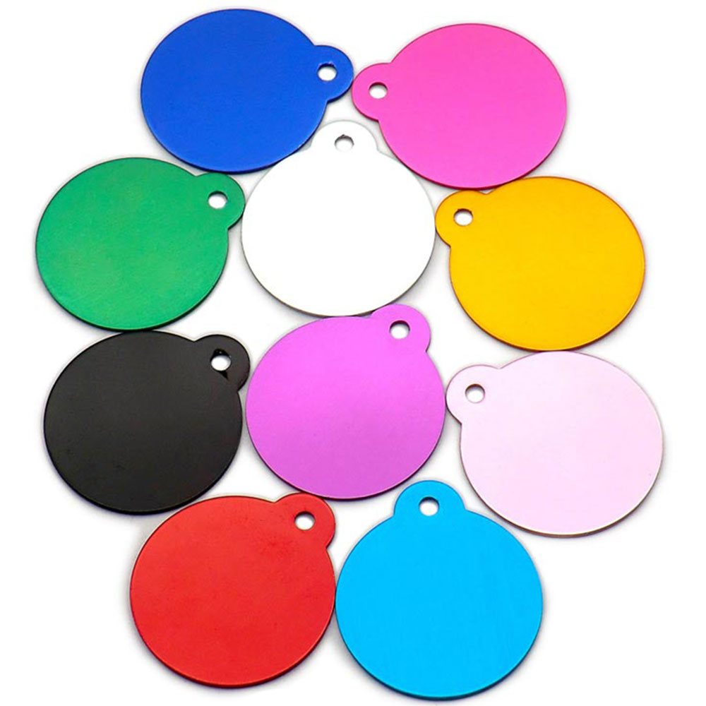 ขายส่ง100Pcs แกะสลักที่กำหนดเองแมวรอบสุนัข ID แท็กชื่อแผ่นสำหรับ Pet Collar อุปกรณ์เสริมส่วนบุคคลสุนัขจี้