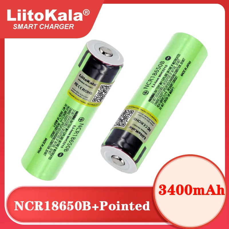 Hot Liitokala Original NCR18650B 3.7v 3400mAh 18650 แบตเตอรี่ลิเธียมแบบชาร์จไฟได้ชี้ (ไม่มี PCB) แบตเตอรี่