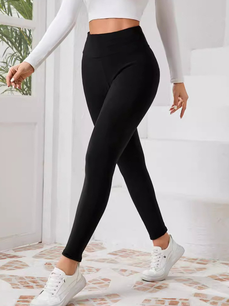 Mallas térmicas con forro polar para mujer, mallas cálidas de cintura alta para otoño e invierno, medias gruesas, pantalones suaves para entrenamiento de Yoga, pantalones cómodos ajustados