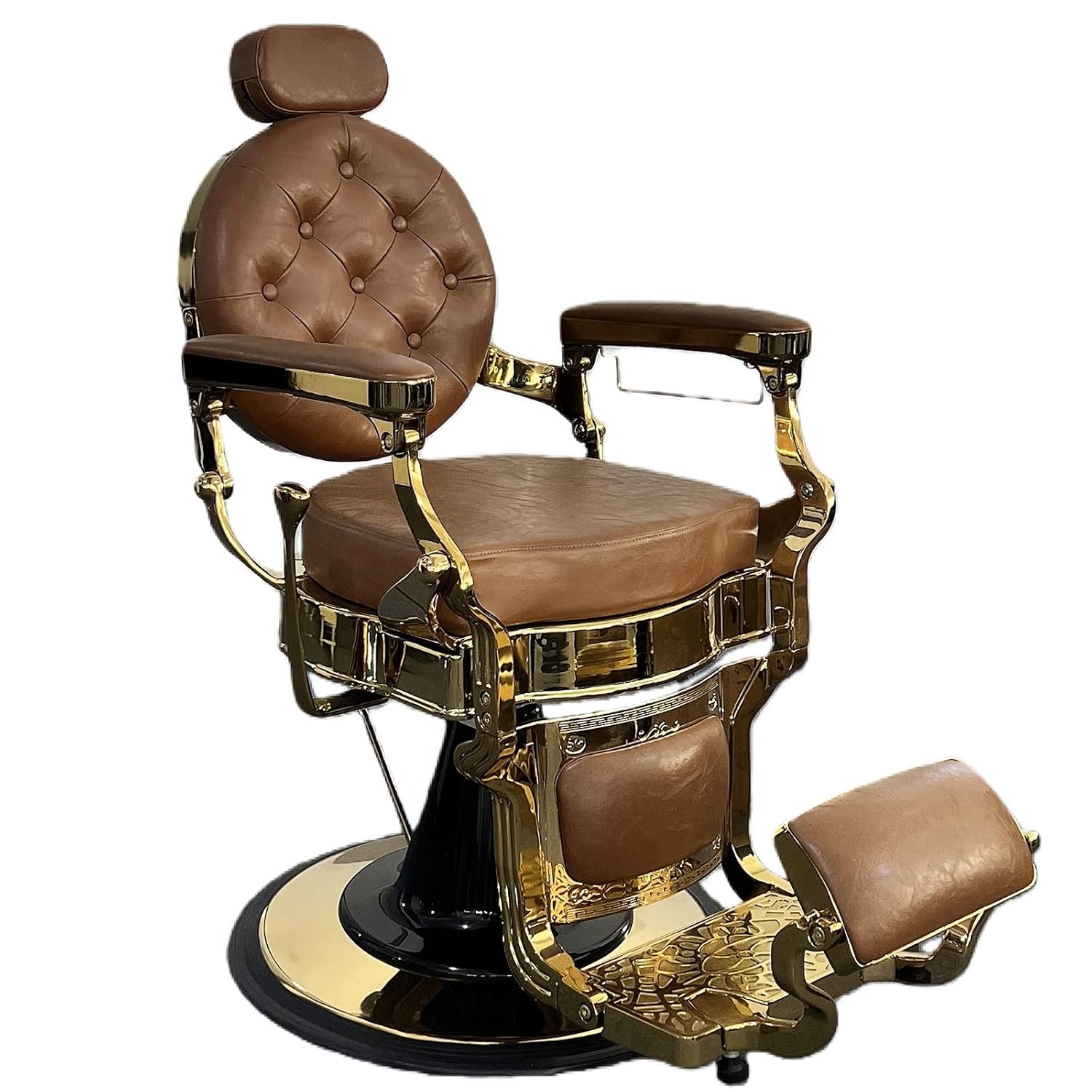 Heavy Duty Vintage Barber Chair – Hydraulic Recline, Adjustable Height, 360° Swivel, Headrest & Footrest, 700lbs, Custom