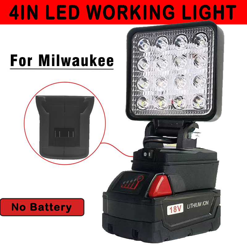 Led ライトフィットミルウォーキーバッテリー M18 4 インチポータブルスポットライトコードレス屋外作業釣りハンドヘルド緊急ツールライトバッテリーなし