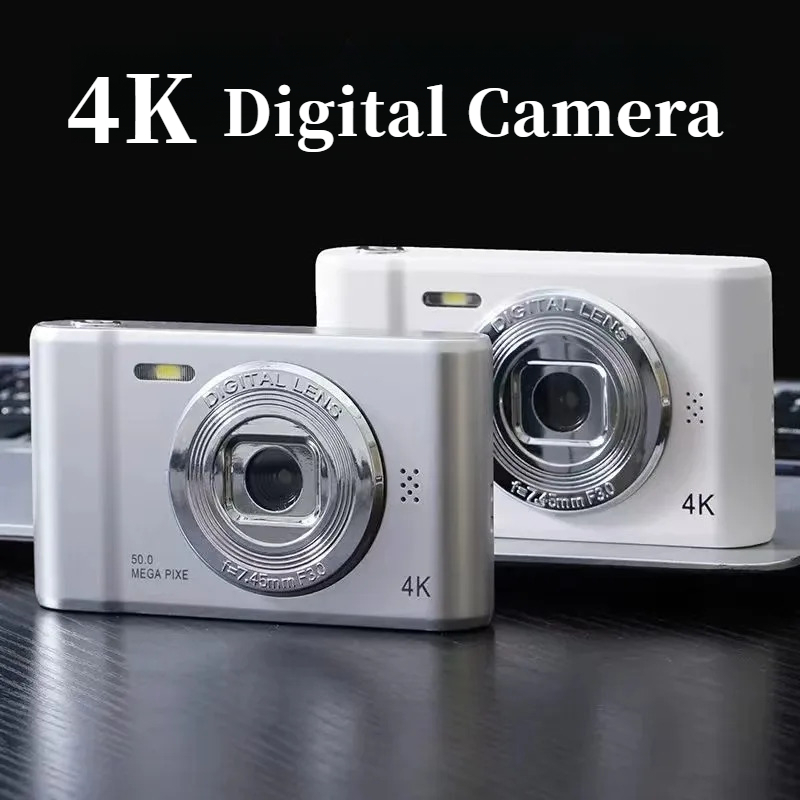 4K กล้อง Travel Selfie Camara 50 ล้านพิกเซล HD ซูมการถ่ายภาพ 2.4 นิ้วหน้าจอระดับเด็ก Campus Mini Retro cam