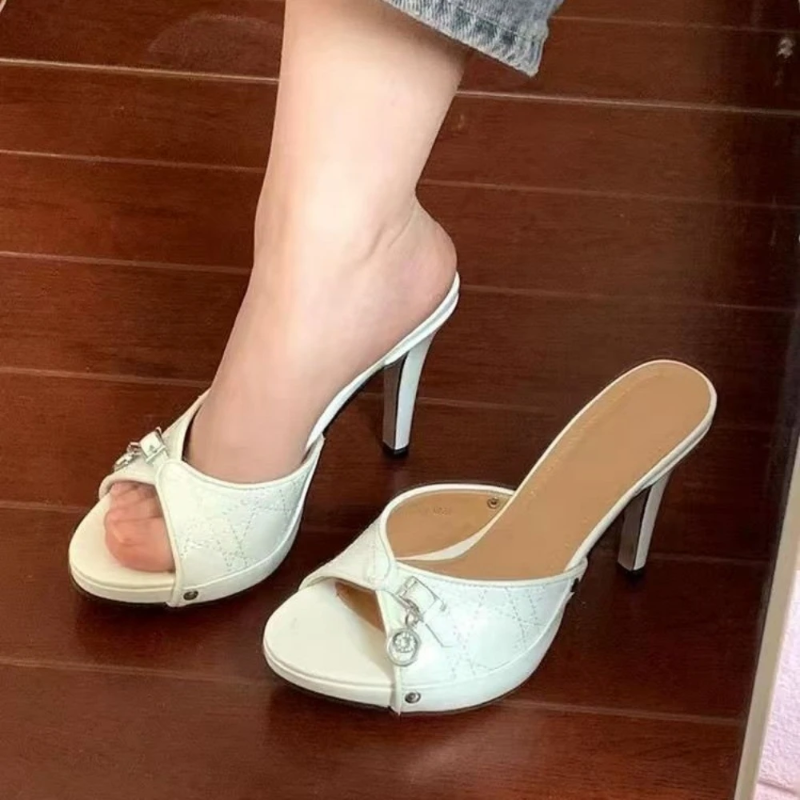 Zapatillas De Mujer, zapatos elegantes De tacón alto, Sandalias De vestir a la moda, zapatos De tacón sexis De lujo, Sandalias De diseñador para verano 2025