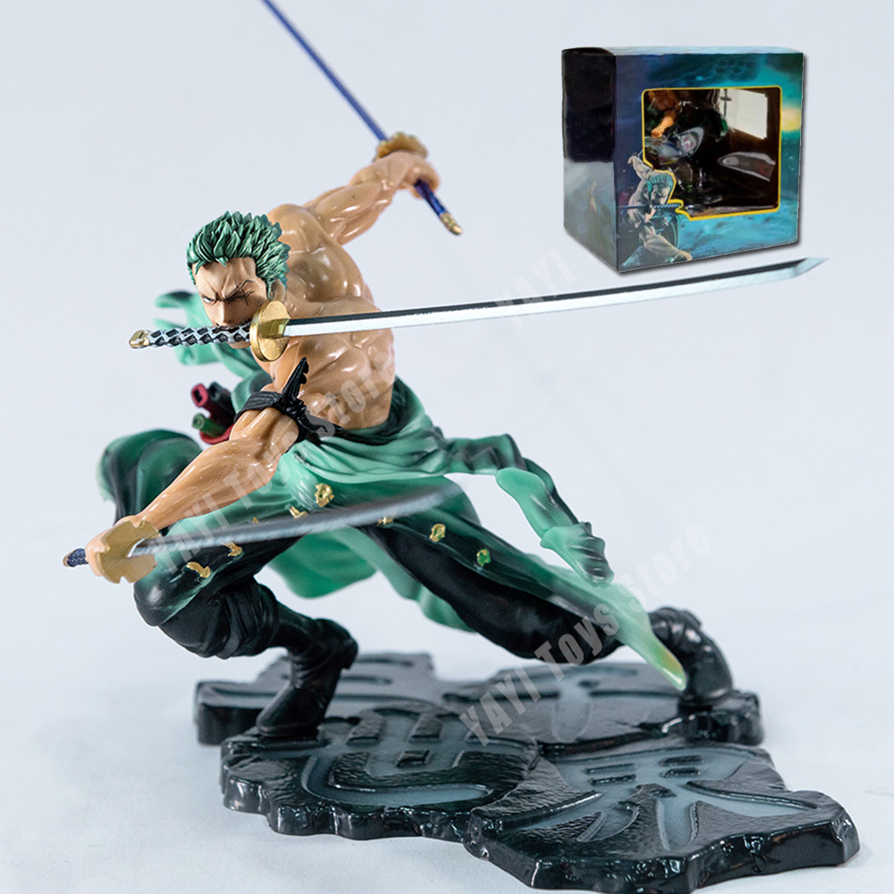 Figurine d'Action One Piece à Trois Lames, 10cm, GK Roronoa Zoro, Statue Manga Maximum, Modèle de Collection, Jouet pour Enfant